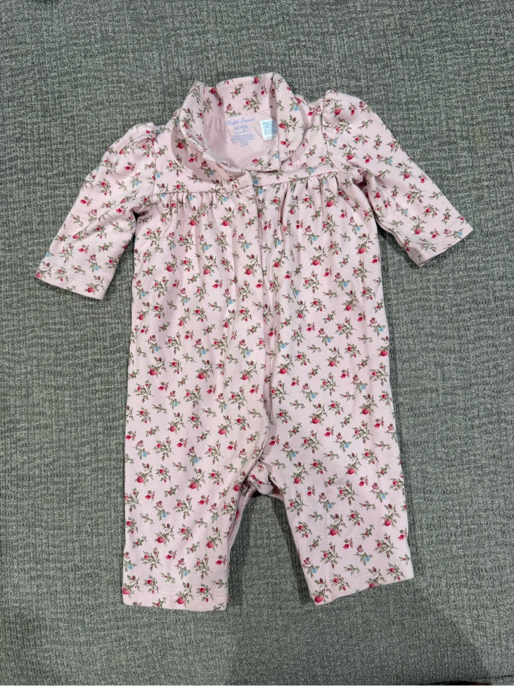 Ralph Lauren Pink Floral Cotton Romper